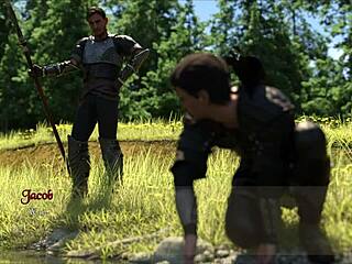 French amateur in black leather enjoys doggystyle POV