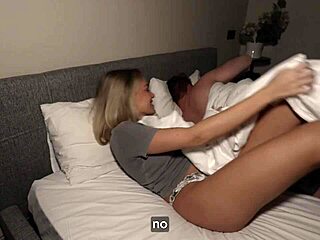 This night, busty blonde fucks neighbor with monster cock