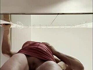 Coming home from the night club, husband punishes wife with intense fingering and attention to her big natural tits