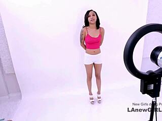 Holy crap, tiny brunette model banged hard at casting audition!