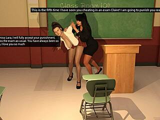 Let’s dive into lesbian play at this hairy boarding college.