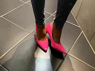 Desperate pee in jeans before he pees on my ass and gets a blowjob