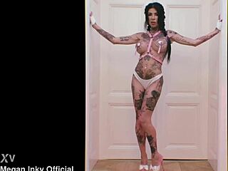 Anal queen stretches her limits with a massive black dildo toy.