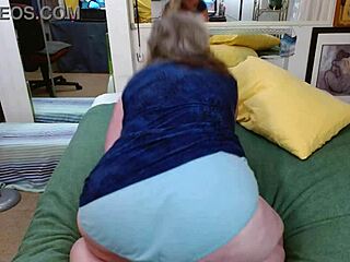 yo, why's this granny in blue panties so wet for luke?