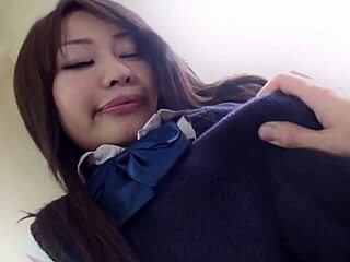 japanese cutie enjoys intimate moments with friend in college setting
