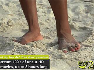 Why do giggles' feet get sandy at the beach on beat2feetcom?