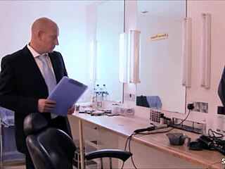 female short hair milf tia lane with big tits gets seduced into a quick fuck by her boss