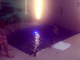 Threesome With Blonde Friends At Motel Pool, Wild Action Unfolds