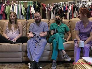 nova maverick as the new nurse in close-up pussy scenes with gloves and long hair