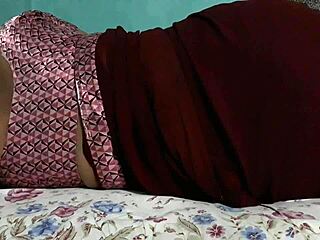 i can't resist sanjana aunty's ass in maroon saree as housewife