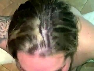 She passionately deepthroats and swallows cum