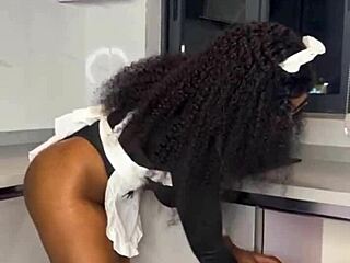 Ebony Maid Caught Riding Boss with Tight Ass Fingered