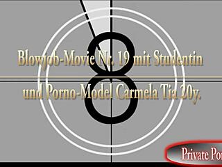 teen carmela's christmas facial and blowjob session