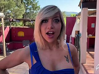 Blonde Lisa with big tits wants two cocks to destroy her in threesome