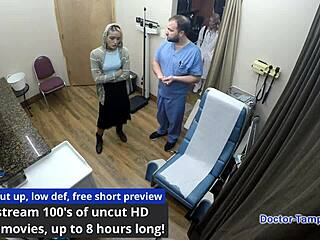 dr tampa spreads patient channy crossfire's shaved pussy in latex.