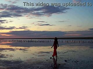 Walk on Red Sunset of Elton Salt Lake