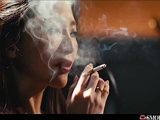 Japanese Babe in See-Through Outfit Expresses Dirty Talk While Smoking and Teasing Thick Cock.