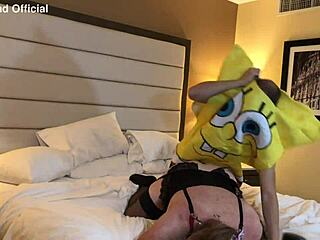 Spongebob says, 'I'm fucking this hot milf trans woman in a parody.'