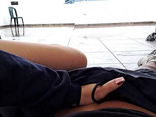 my stepsister sucks my cock on the terrace in taboo bedroom session