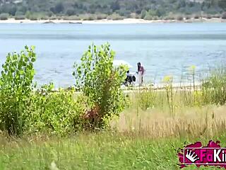 Cougar Natali Quinn hunts for public fucks near the lake