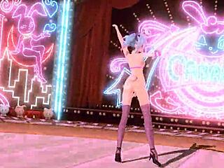 Hatsune Miku appears in Brain Revolution Girl Project Diva with a full nude mod. She wears the bunny costume completely exposed.