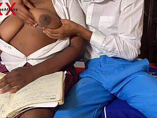 The study session with big boobs amateur turns into hardcore doggystyle banging and blowjob on wet pussy full movie.