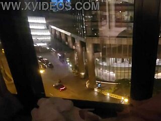 Masturbating In Public In Front Of Hotel Window With Close-Up Fingering And Cum