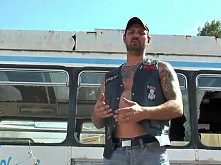 In the story, Martyr picks up a skinny brunette babe with big tits for a blowjob and facial on the bus