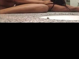 Bent over doggystyle with my babymama's big black cock in homemade video.