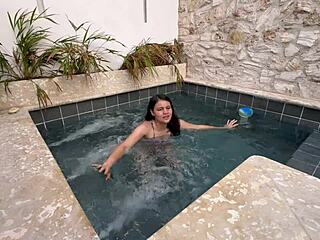 i watch two lesbians masturbatin in pool