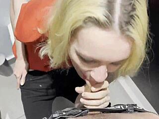 Risky rough doggystyle sex with cute girl in public toilet for money - squirting and ejaculation included 😏