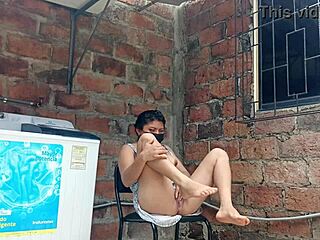 look at my slutty neighbor shaking ass and showing pussy under dress!