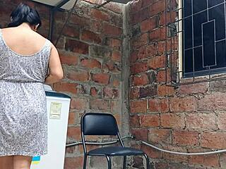 look at my slutty neighbor shaking ass and showing pussy under dress!