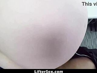 Slutty shoplifter Darcie Belle gets punished by officer in garage 😈