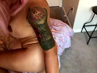 Curvy Pink-Haired Italian In Lingerie Rides Big Clit Pussy On Rome Major. He Cums On Her Hair