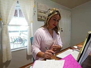 Hot step-mom bends over for monster cock cum on ass