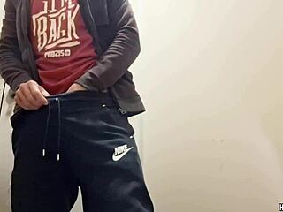 Steamy solo hunky stud, getting naughty in that public bathroom?