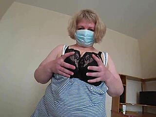 I came to visit my girlfriend and she fucked me with a strapon milf in white panties doggystyle shaking a big butt!