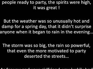 She says, 'Blonde leather with public bent over ass'