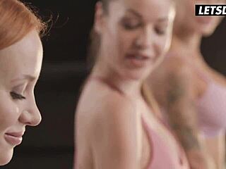 Kiara lord angelica heart and monika fox reach multiple orgasms after yoga session!