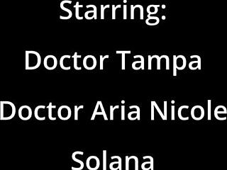 Dr Tampa works on human guinea pigs like Solana in Florida hospital with nurse gloves and POV