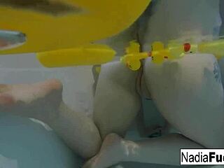 Sexy nadia takes a bath with some rubber duckies