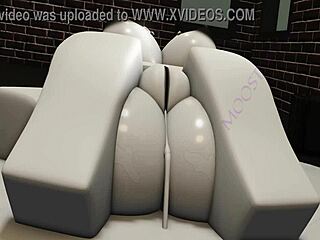 In the Roblox game, a horny girl with big tits craves monster cock action. Her boobs bounce wildly as she plays.