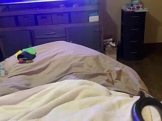 Girl slips into lingerie so guy can tease her with dildo vibrator 😏