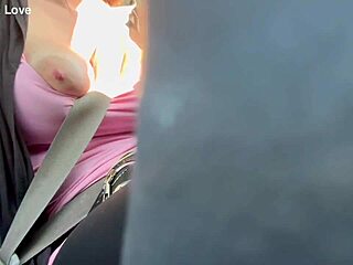artemisia love flashing big boobs on car ride, horny italian milf 😍