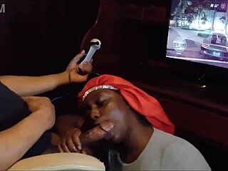 Playing Nfs While Getting A Blowjob, She Swallows Every Drop 😋🍆