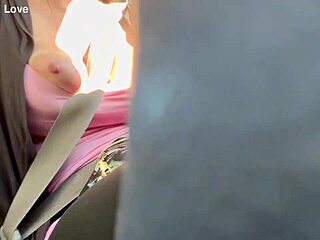 artemisia love flashing big boobs on car ride, horny italian milf 😍