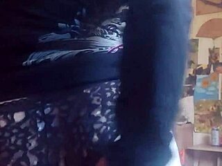 Before fucking herself, she teases her big ass and small tits.