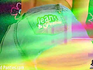 The girl next door strips her tight jeans to show off her teen ass.