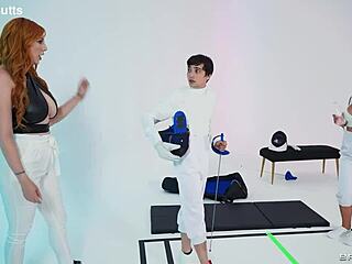 Lauren phillips and rose lynn mask off for hard threesome action